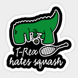 T-Rex hates squash squash dinosaur squash player (light design Sticker